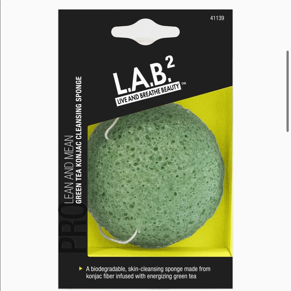 L.A.B.2 Lean and Mean Green Tea Konjac Cleansing Sponge NWT